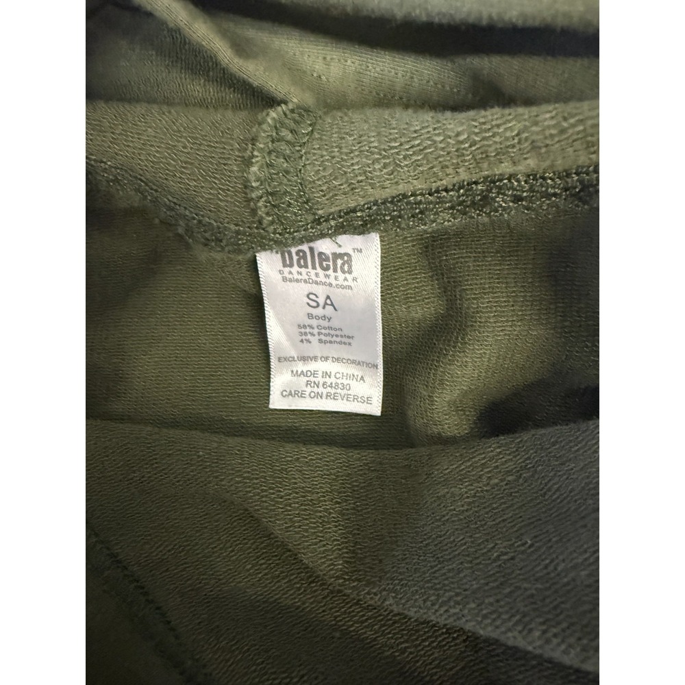 Balera Olive Green Cropped Hoodie Sweatshirt Dancewear Athleisure Women Small - Picture 3 of 6